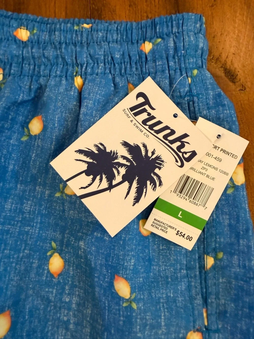 Trunks Surf & Swim Sano Chambray Lemons Swim Trunks NWT